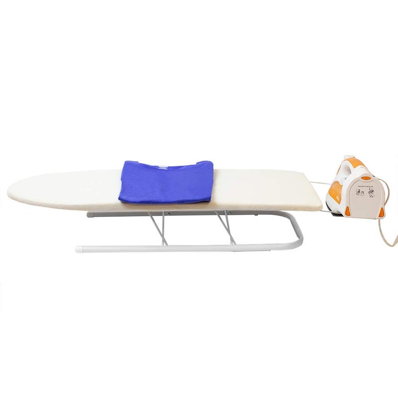 Sunbeam Home Basics Tabletop Convenient & Portable Ironing Board with Folding Legs and Iron Rest 12x32, Beige - Image 2